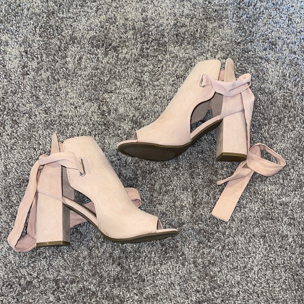 JustFab Karine Peep-Toe Bootie - Picture 3 of 7